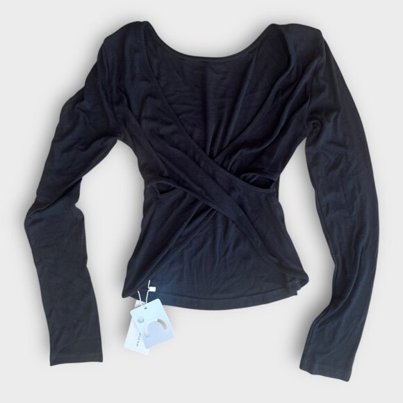 Commense Black Deep V-Back Blouse - Picture 5 of 7